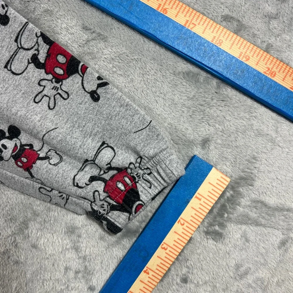 DISNEY Mickey Mouse Pajama Set Womens Small Gray All Over Print PJs Cozy - Picture 15 of 16